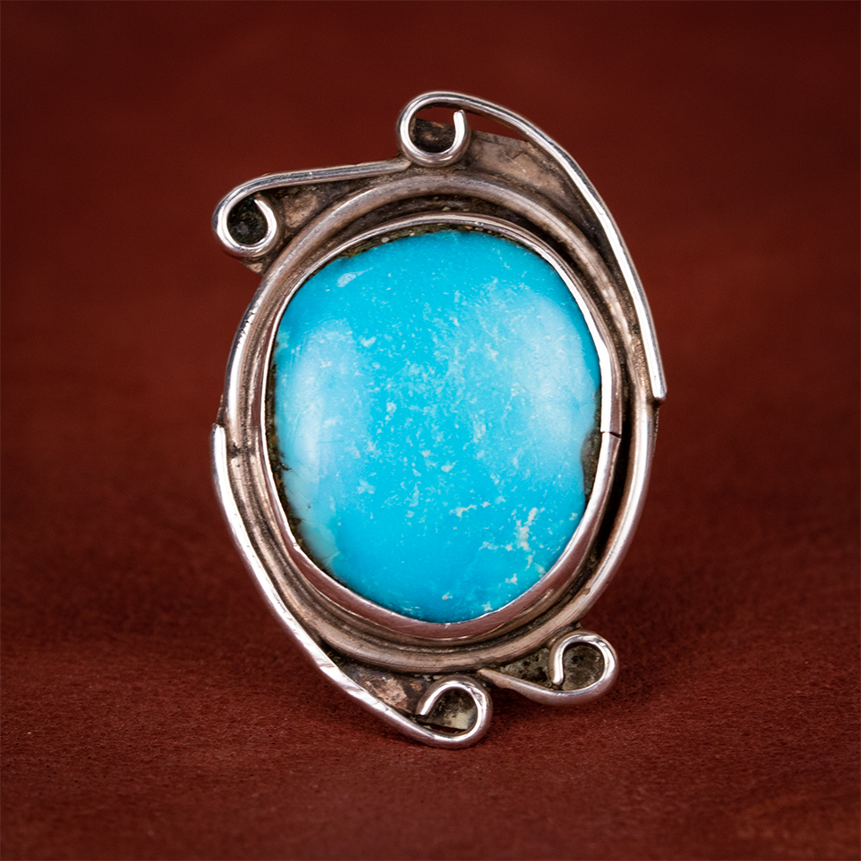 Navajo Vintage Sterling Silver and Turquoise Ring – Native Skies