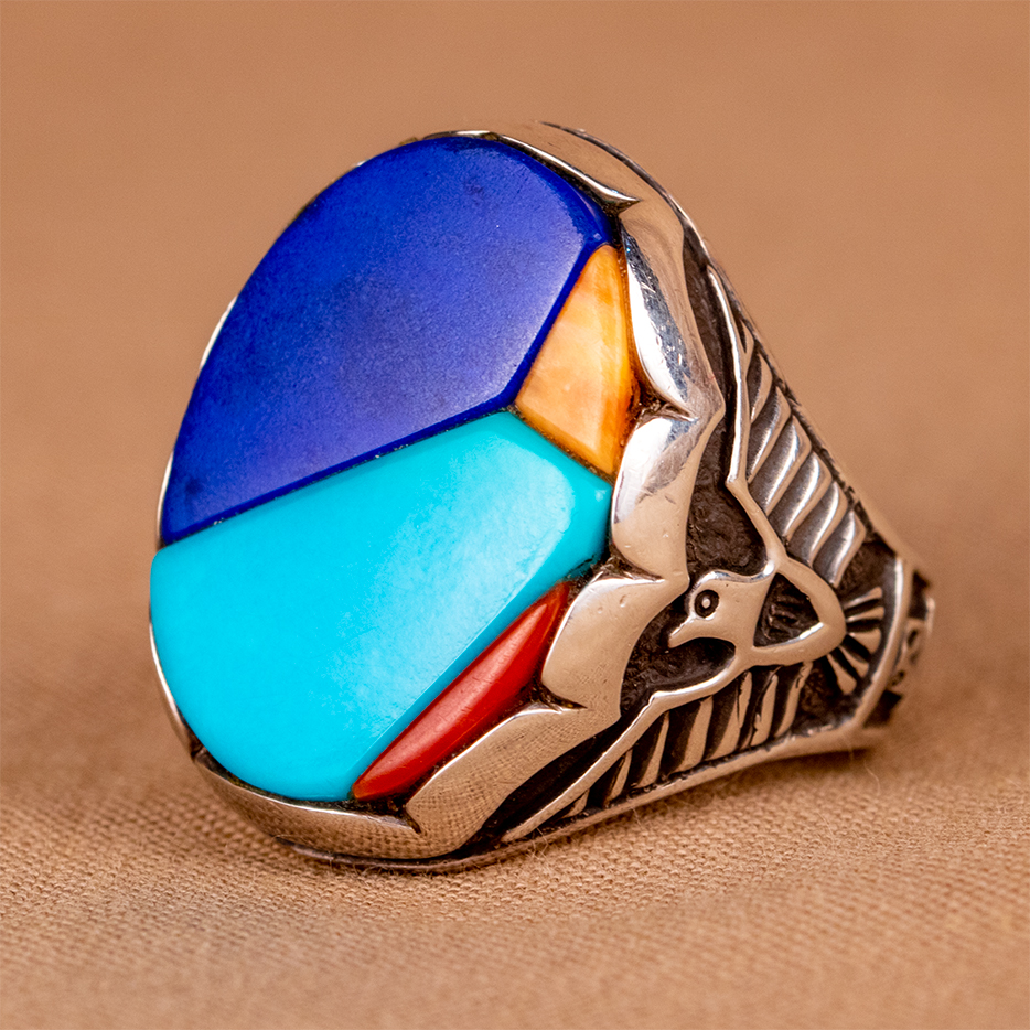 Navajo Vintage Sterling Silver, Turquoise, Lapis Lazuli, Spiny