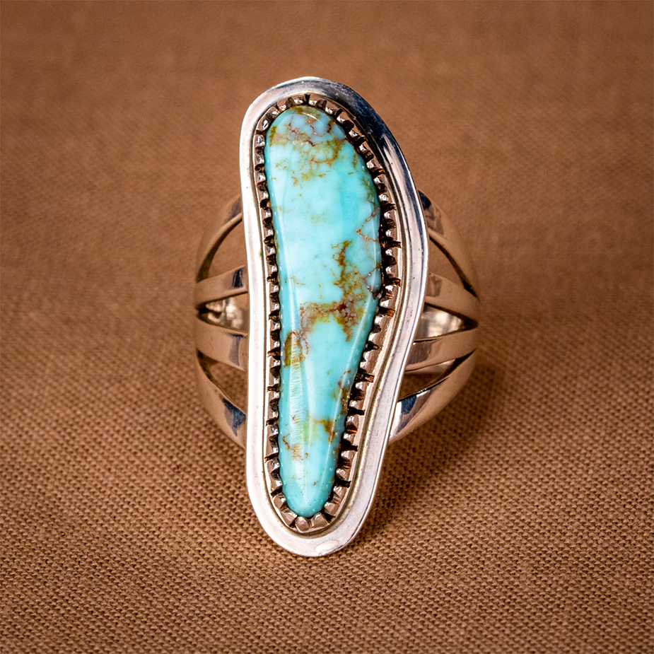 Navajo Vintage Sterling Silver and Turquoise Ring by Jefferson